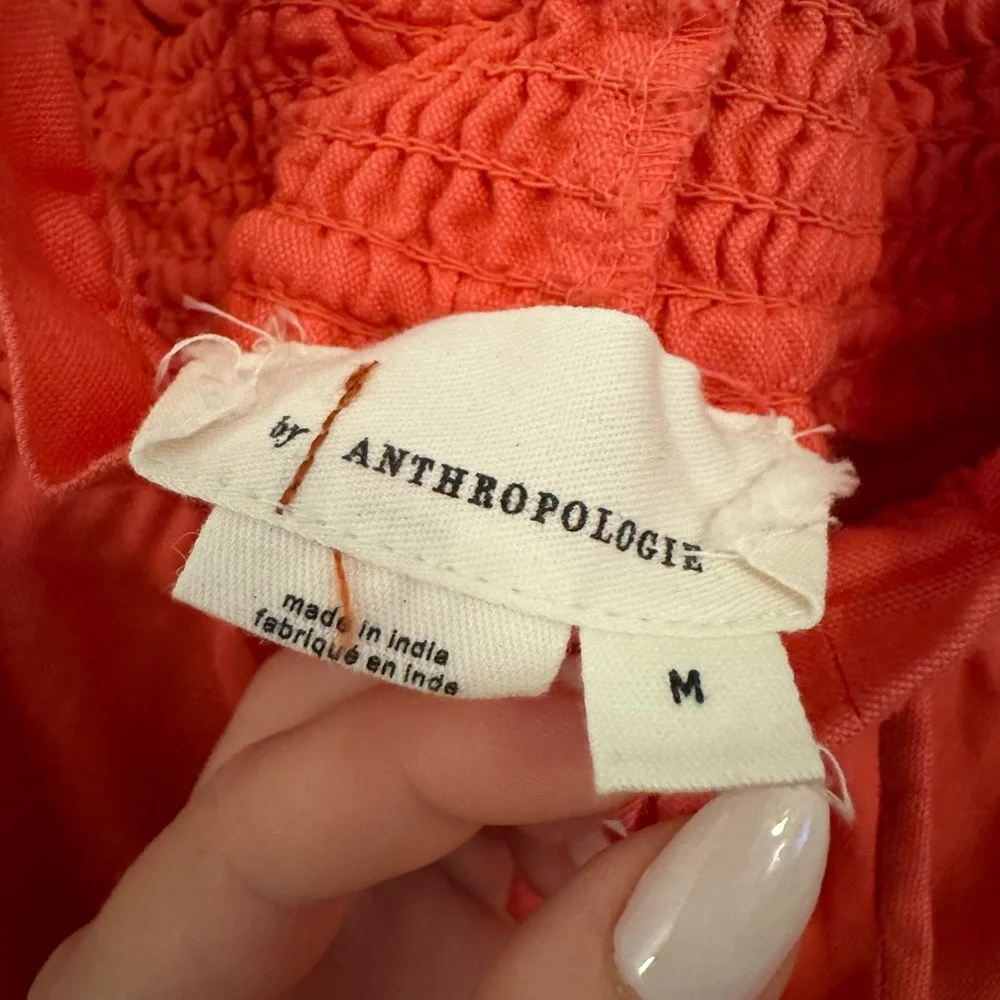 NWOT By Anthropologie Coral Linen Double Waistband Shorts size M - Picture 9 of 12